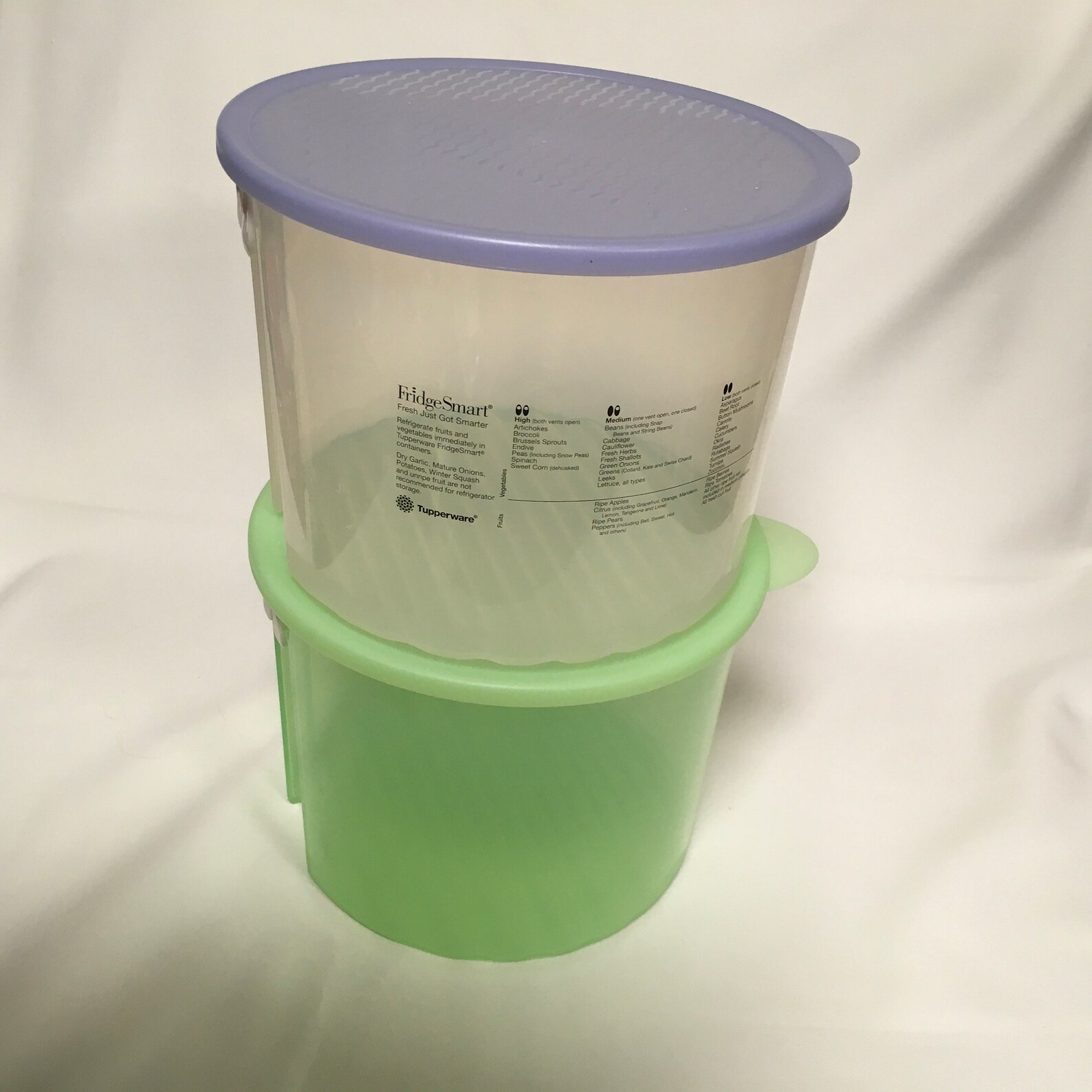 Tupperware Fridge Smart Large Round Vegetables Veggies Fresh Vents 20