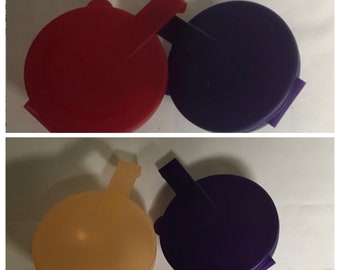 Vintage Tupperware Small Large  Forget Me Not Onion Keeper Hanging Veggies Tomato  Refridgerator Storage Apricot   Red 5105  5106 You Pick