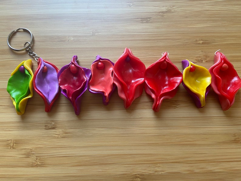 Different Colours Available! Handmade Vulva Keychain