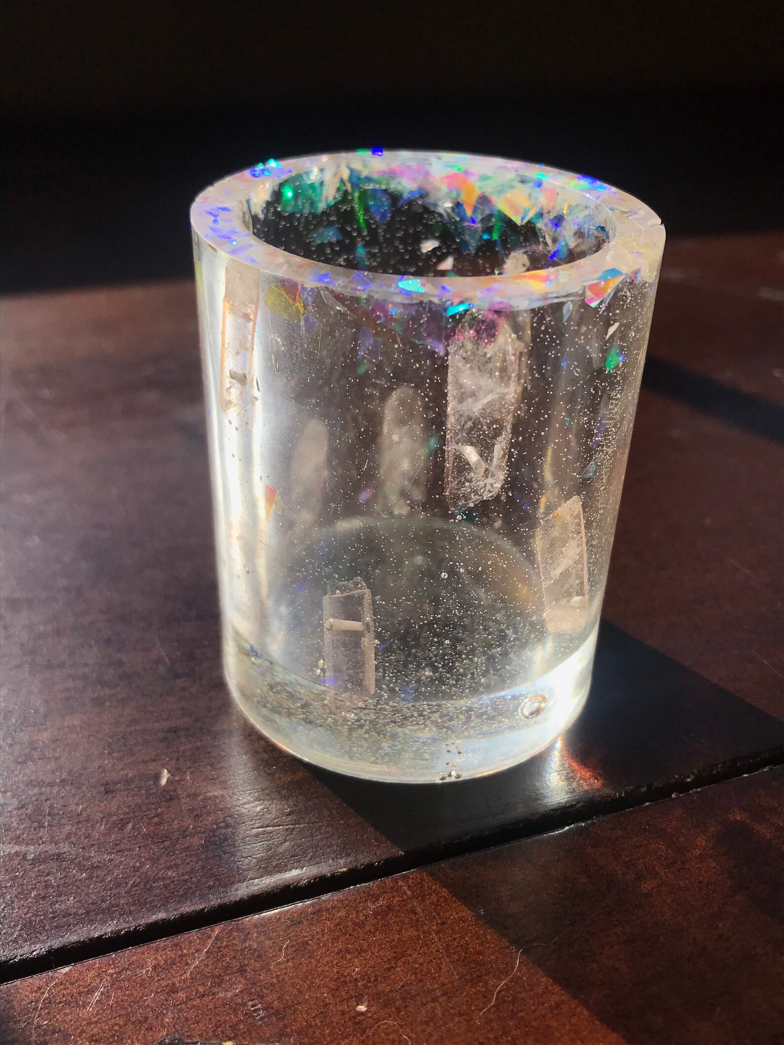 Holographic Rose Quartz Candle Holder Etsy