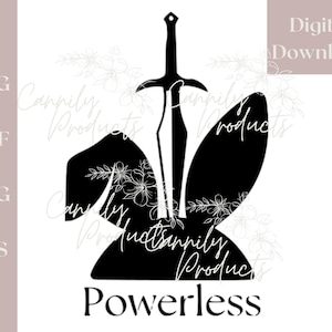 Powerless thematische SVG Sofortdownload. BookTok Clipart - DIY Shirts, Dekor, Geschenke - Trending . Book Reader gestaltet