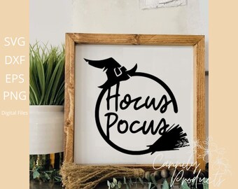 Hocus Pocus, digital download cutout file for SVG cricut or sublimation wall decor, exp compatible download files, witches hat Halloween art