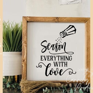 Season everything with love kitchen or textile decor, digital download file for svg, png cricut or sublimation compatible cutout design