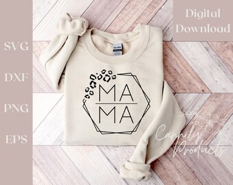 MAMA digital file, cheetah, svg download, cricut vinyl cutout or sublimation, quotes shirts cutouts png, eps, exp compatible download files