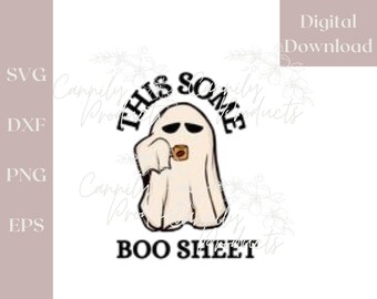This Some Boo Sheet sublimation, Instant Digital Download File for print, Cute Ghost Design, Fun Fall Sweater Decal, Halloween fun print