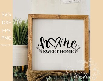 Home Sweet Home digital download cutout file for SVG cricut or sublimation wall art decor, exp compatible download files