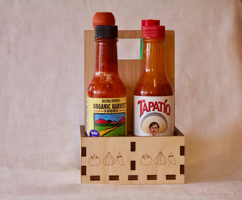 Hot Sauce Carrier Wooden Hot Sauce Caddy Etsy