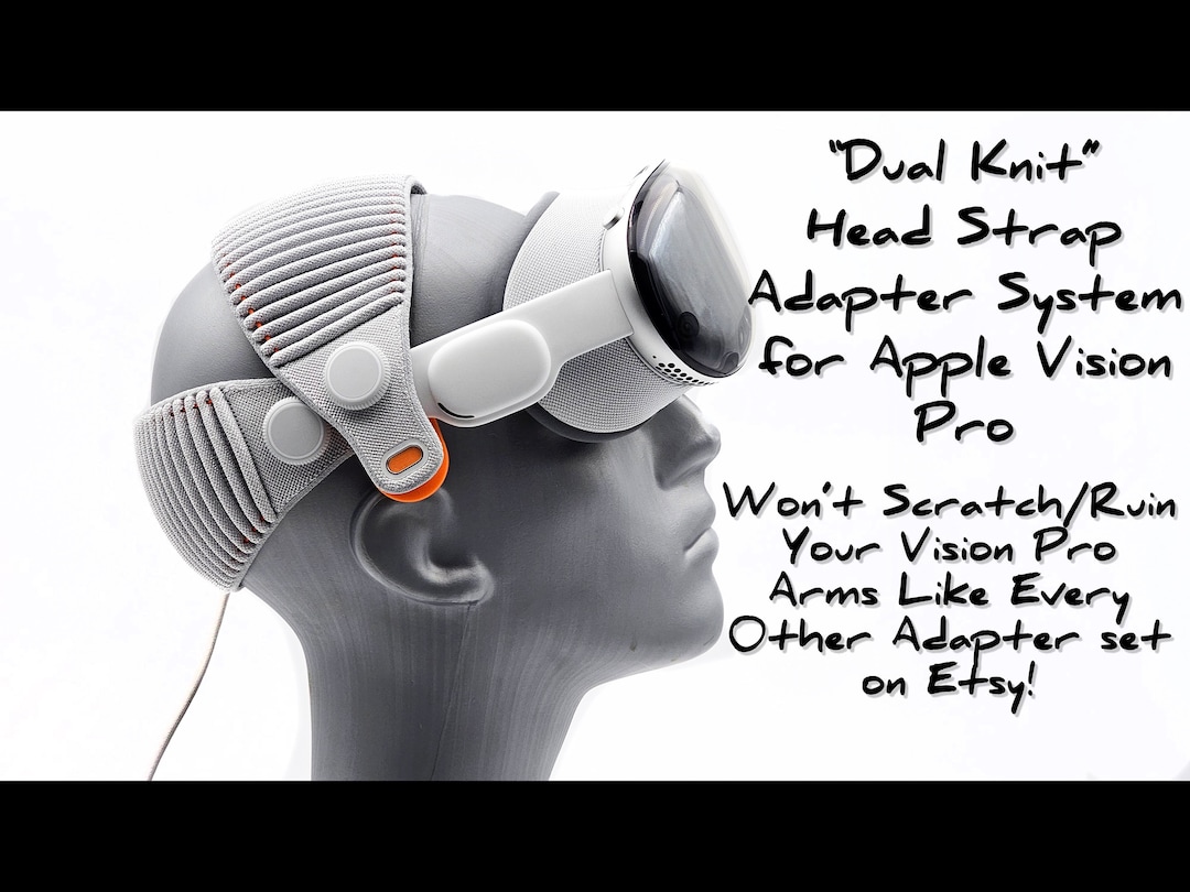 Dual Knit Head Band Adapter System for the Apple Vision Pro. Fully