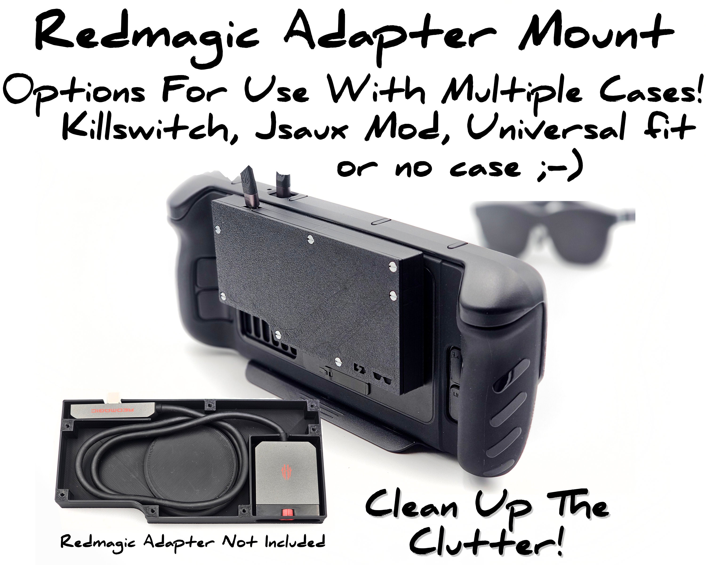 Steam Deck Redmagic Adapter Mount Options for Multiple Cases 