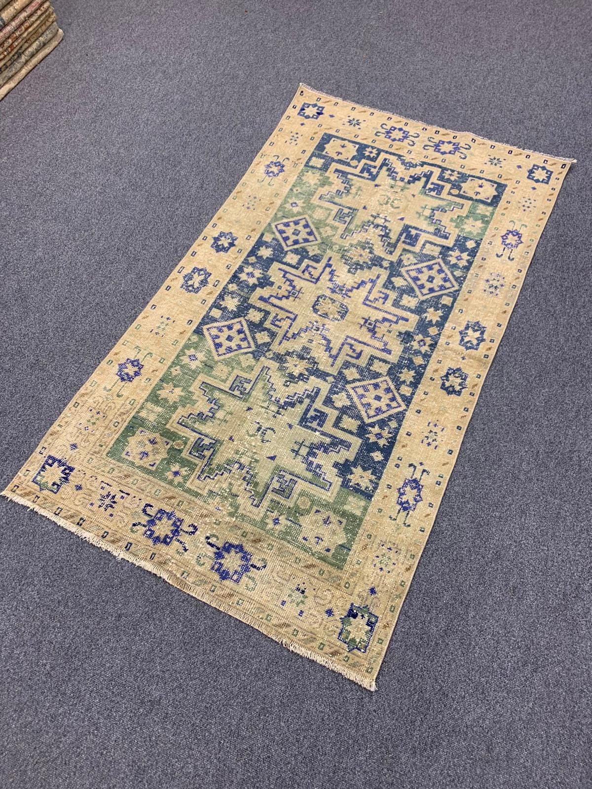 Turkish handmade vintage wool rug ethnic design carpet 3.6 X Etsy