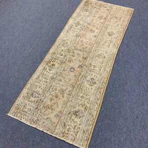 Turkish handmade vintage wool rug hallway carpet 2.8’’ X 6.7’’ ft entryway rug runner home decor anatolian rug C-0289
