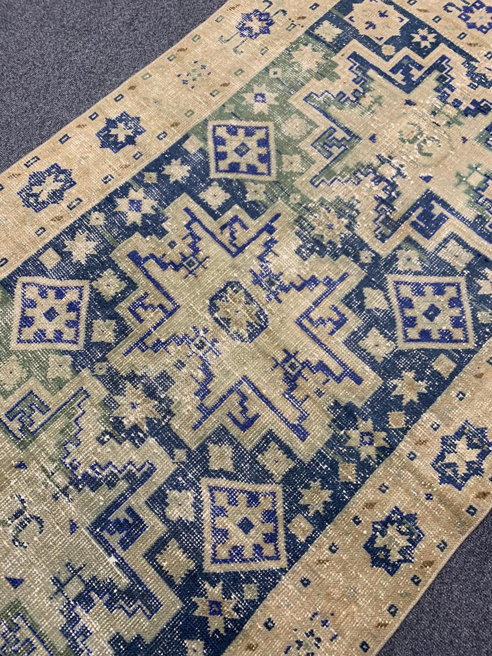 Turkish Handmade Vintage Wool Rug Ethnic Design Carpet 3.6 X Etsy