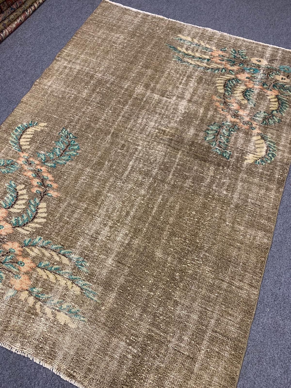 Vintage Wool Handmade Rug 6.4 X 8.11 Ft Floral Pattern Etsy UK