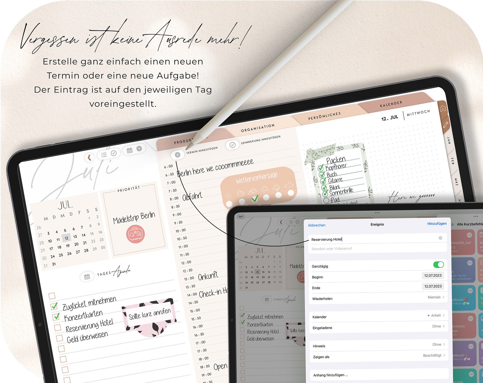 Digitaler Planer Deutsch 2023 / GoodNotes Kalender iPad - Etsy.de