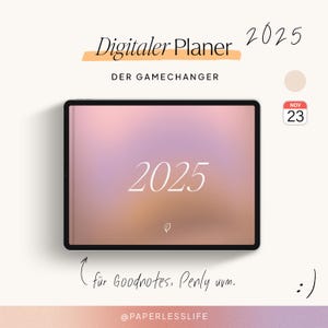 2025 Digital Planner German | Goodnotes Calendar &quot;The Gamechanger&quot; | with Apple Calendar Function | Beige