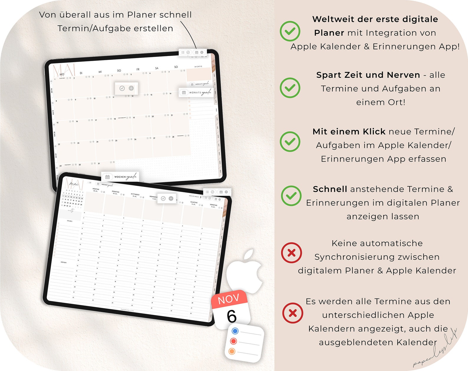 Digitaler Planer Deutsch 2023 / GoodNotes Kalender iPad APPLE - Etsy.de
