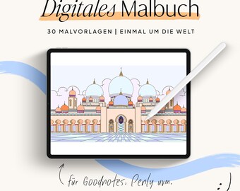 Digital Coloring Book for Your Tablet & iPad | Around the World
