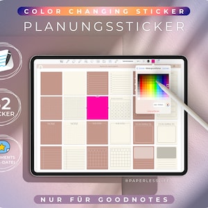 52 Color Changing GoodNotes Sticker Planning Sticker // Basic Sticker // only for GoodNotes