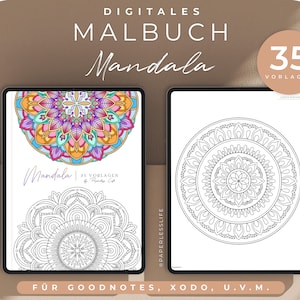 Digital coloring book Mandala // Digital coloring book for your iPad or tablet // for GoodNotes & Co. with 35 mandalas
