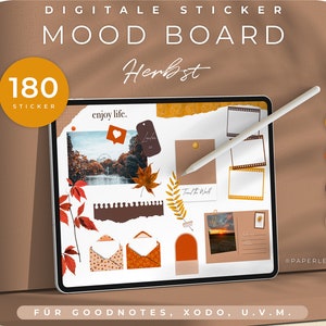 180 Pegatinas digitales Mood Board Otoño // para GoodNotes, XODO, Noteshelf & Co.