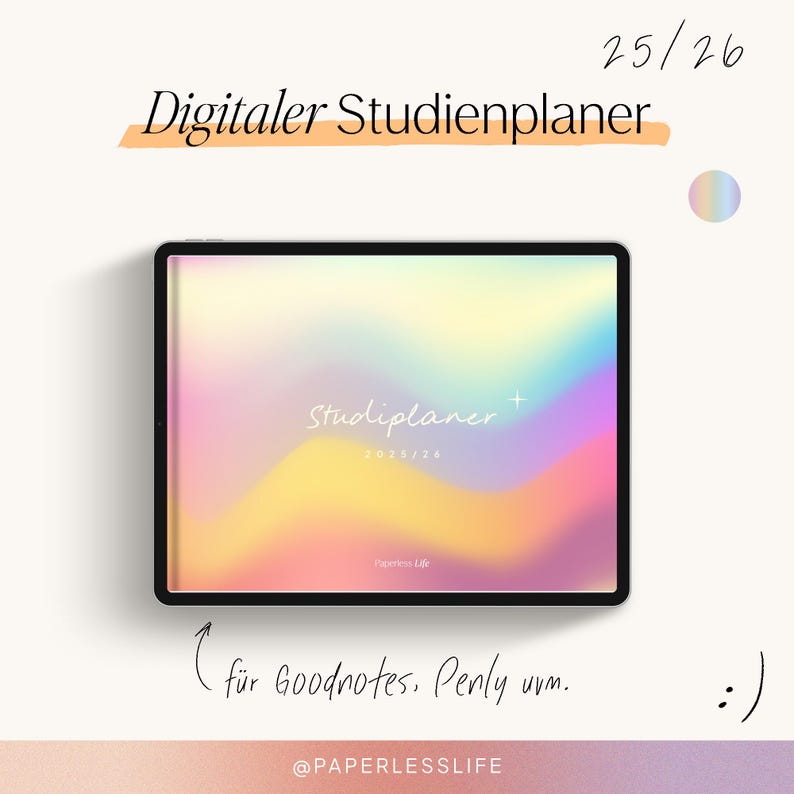 Digital Study Planner 2025/26 | Digital Semester Planner for Goodnotes, Penly, and more | Weekly Planner Purple (Without Daily Pages) image 1