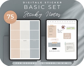 75 digital stickers basic planning stickers // for GoodNotes, XODO, Noteshelf & Co.