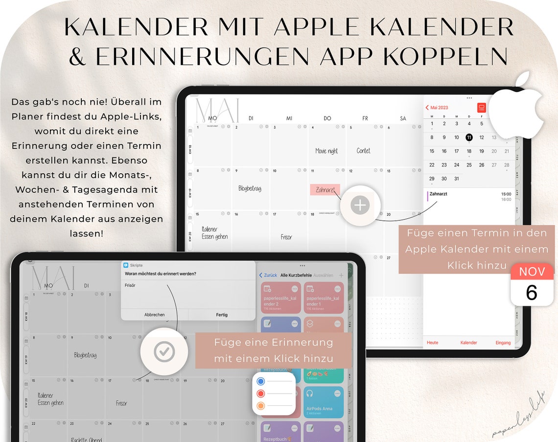 Digitaler Planer Deutsch 2023 / GoodNotes Kalender iPad APPLE - Etsy.de