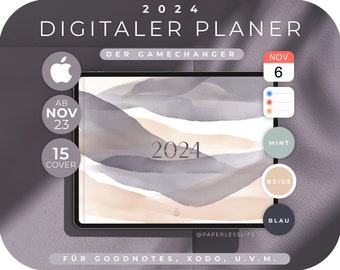 Planificador digital 2024 Alemán / Calendario GoodNotes iPad "The Gamechanger" con función Apple Calendar