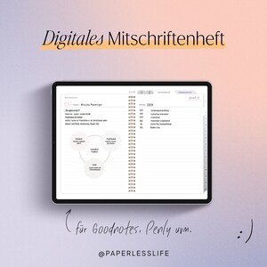 May include: A digital notebook with a white background and black text. The notebook is open to a page with a diagram and notes about "Clinical Psychology". The notebook is designed for use with digital note-taking apps like Goodnotes and Penly.