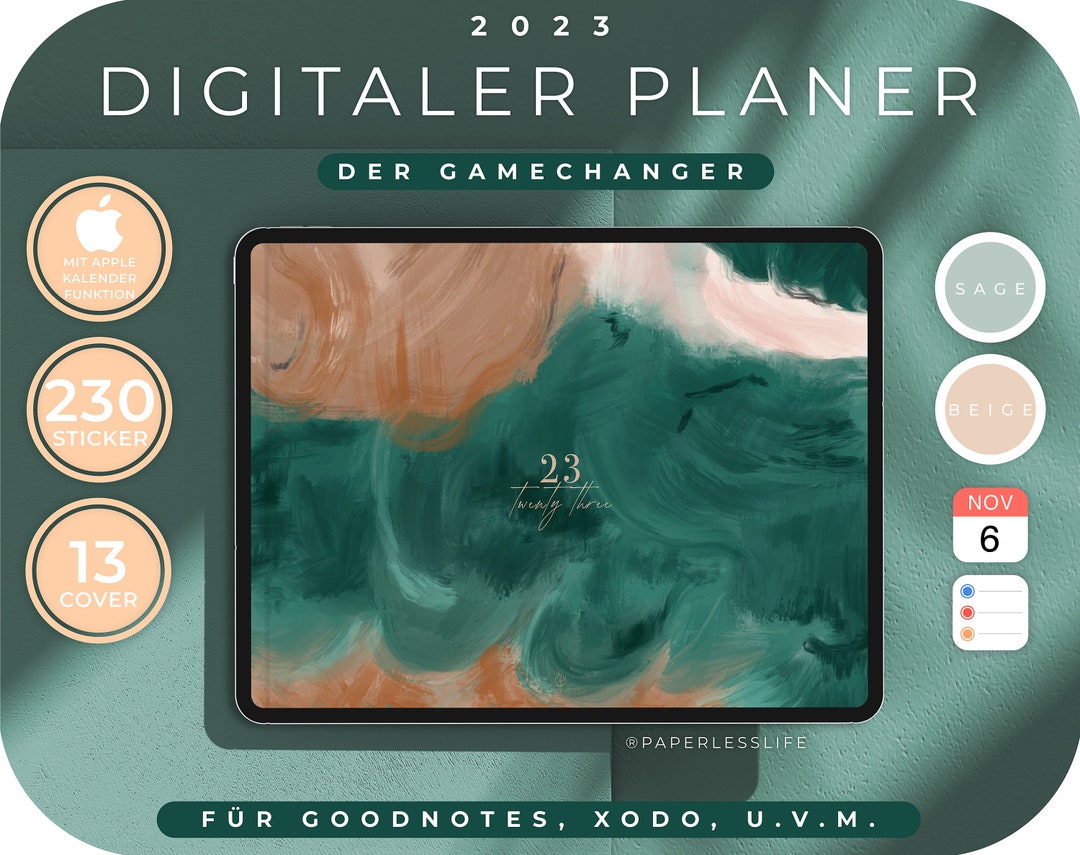 Digitaler Planer Deutsch 2023 / GoodNotes Kalender iPad - Etsy.de