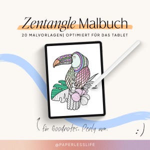 Digital Zentangle Coloring Book | Digital coloring book for your iPad or tablet | 20 coloring pages image 1