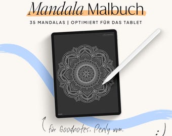 Digital Coloring Book Mandala Black Edition for adults and kids // For GoodNotes, Notability, Xodo, CollaNote etc.