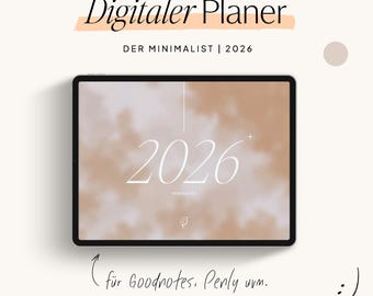 Digitale planner 2026 (Duits) | Goodnotes-kalender voor iPad "The Minimalist" | Beige
