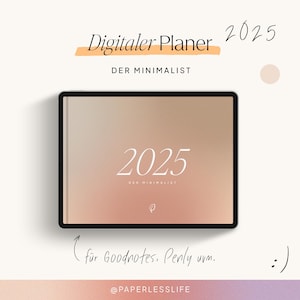 2025 Digital Planner German | Goodnotes Calendar iPad &quot;The Minimalist&quot; | Beige