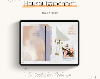 Digital homework book German | Digital school planner undated for Goodnotes, Penly, Samsung Notes and much more.