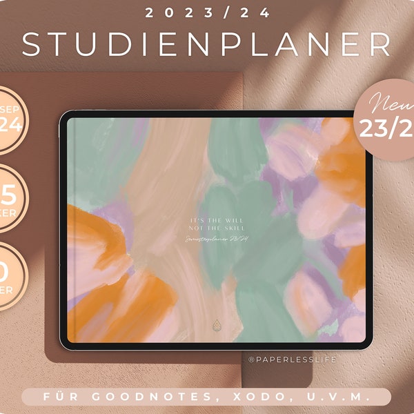 Digitale studieplanner 2023/24 / Digitale semesterplanner voor GOODNOTES, XODO etc.