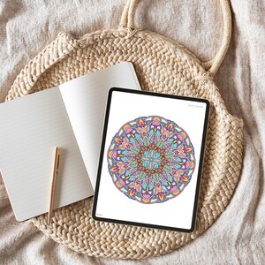 Digital Mandala Coloring Book | Digital coloring book for your iPad or tablet | For Goodnotes & Co. with 35 mandalas image 7