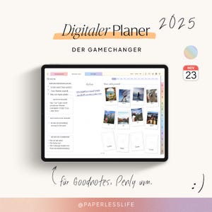 Planificador Digital 2025 Alemán | Goodnotes Calendario iPad "El cambio de juego" | con función de calendario de Apple | Vistoso