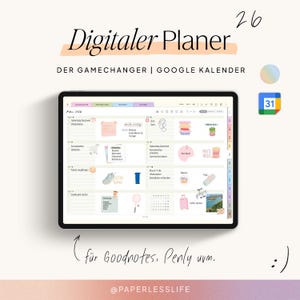 2026 Digitaler Planer Deutsch | Goodnotes Kalender "Der Gamechanger" | mit Google Kalender Funktion | Bunt