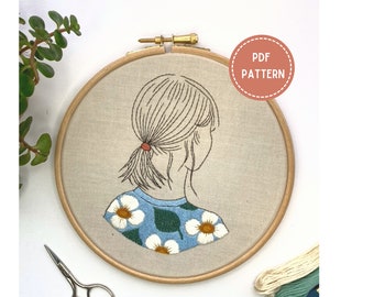 Embroidery Pattern for Beginners /  Modern Hand Embroidery Pattern / Portrait Embroidery/ Feminist/ Instant  Digital Download PDF