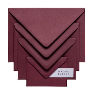 Premium Burgundy Envelopes | Luxury 135gsm | Sizes: C5 / A5, 5x7 / US A7, C6 / A6, C7, Square, DL |  Wedding Invitation, Engagement Invites