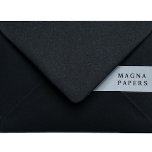 Premium Jet Black Envelopes C6 (114x162mm) A6 Small Wedding Invitation Envelopes, Engagement Invites, Party, RSVP, Note cards, Place names
