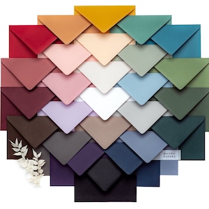 Premium Coloured Envelopes | C5, 5x7, C6, C7, Square, DL | Multi-Pack for Invitations, Calligraphy, Crafting & Wedding Stationery Sets