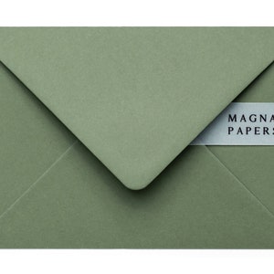 Premium Olive Envelopes 5x7 (133x184mm) US A7 | Green 135gsm Wedding Invitation Envelopes, Engagement, Save the Date & Party Invites