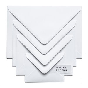 Buste Premium Dove White / Lusso 135gsm / C5 (A5), 5x7, C6 (A6), C7 (A7), DL, Quadrato / Inviti di nozze, Fidanzamento, Save the Date