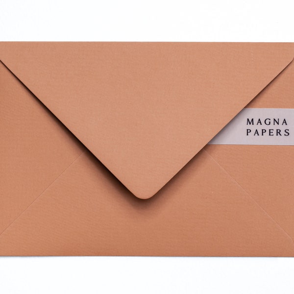 Premium Terracotta Envelopes 5x7 (133x184mm) US A7 | Euro Wedding Invitation Envelopes, Engagement, Save the Date, Party, Address Printing