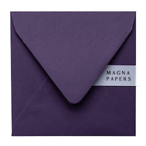 Premium Aubergine Envelopes Square (155x155mm) Purple Wedding Invitation Envelopes | Euro Flap | Party, Engagement, Save The Date Invites