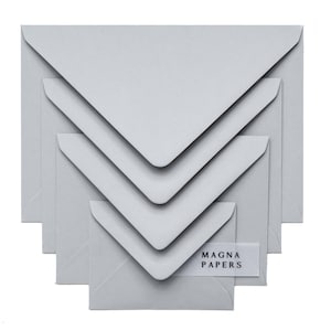Premium Mid Grey Umschläge | C5 (A5), 5x7 / US A7, C6 (A6), C7 (A7), DL, Quadrat | Graue Hochzeitseinladungen, Verlobung, Antwortkarten, Briefpapier