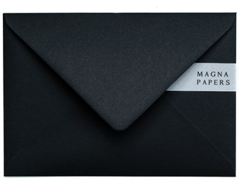 Premium Jet Black Envelopes C5 (152x216mm) A5 | Wedding Invitation Envelopes 135gsm, Minimalist Engagement Invites, Party, Save the Date