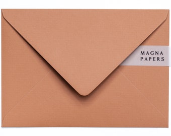 Premium terracotta enveloppen C5 (155 x 220 mm) A5-huwelijksuitnodigingenveloppen 135 gsm, oranje, bewaar deze datum, feestuitnodigingen en verlovingsuitnodiging